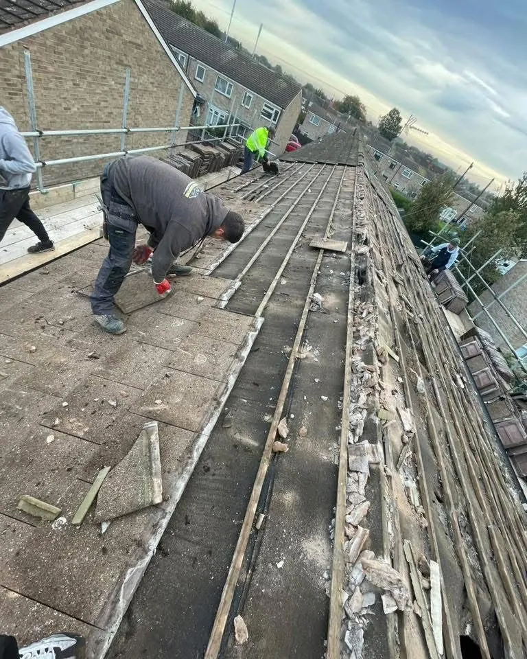 Roof strip and re-felt in progress in St Blazey